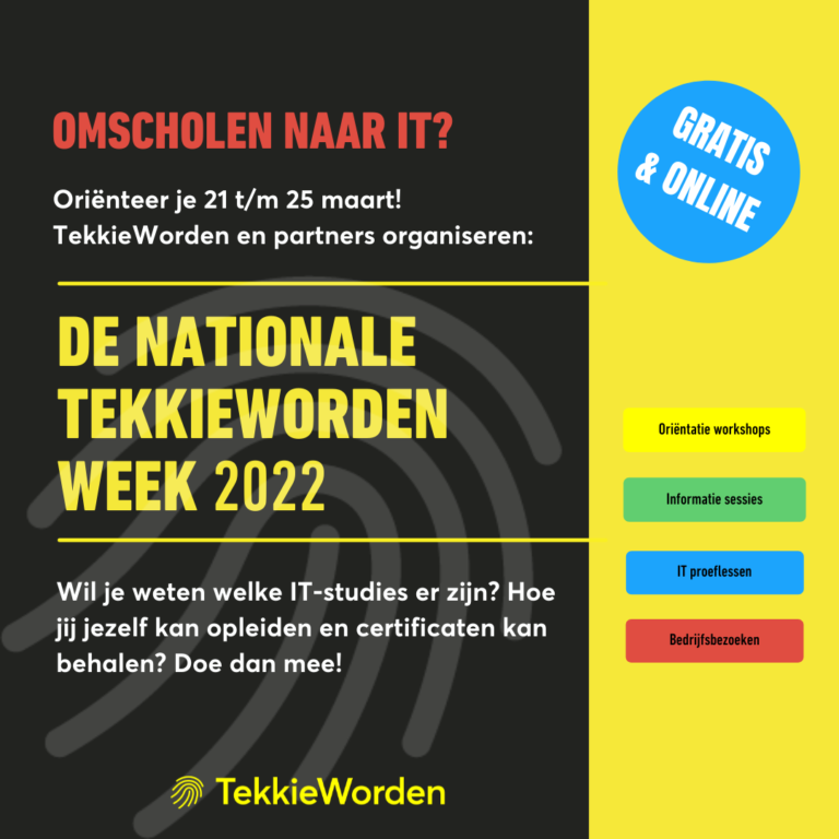 Van 21 t/m 25 maart organiseert TekkieWorden de Nationale TekkieWorden Week 2022.